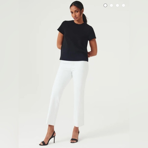 NWT Spanx Kick Flare Pant Pull On in Classic White Size Large L Ankle Pant - Picture 1 of 8